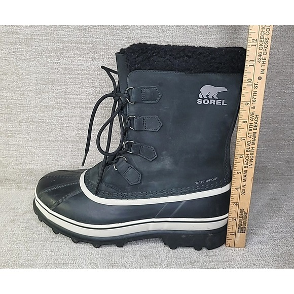 SOREL Men's 12 Caribou Waterproof Boot NM1000-016 Black Waterproof Winter Snow - Picture 6 of 12